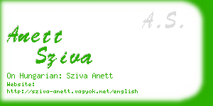 anett sziva business card